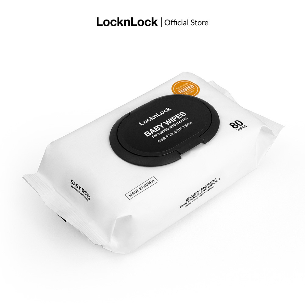 Khăn giấy ướt trẻ em Lock&Lock 80 miếng ETM245, Hàng chính hãng, Lọc 7 tầng, dưỡng ẩm, an toàn cho da nhạy cảm - JoyMall