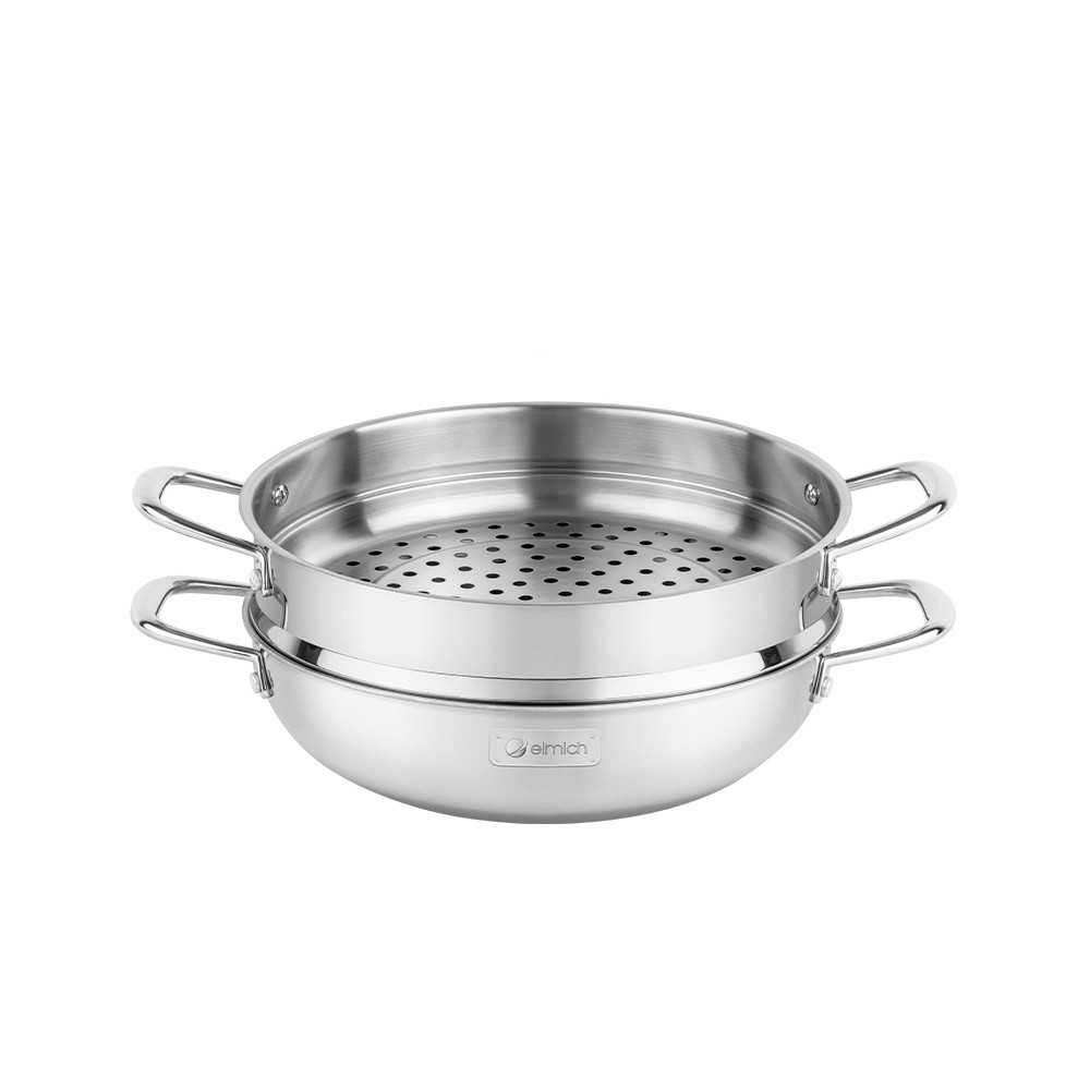 Chảo hấp đa năng  Inox liền khối Elmich Trimax Czech EL-3832 size 28cm