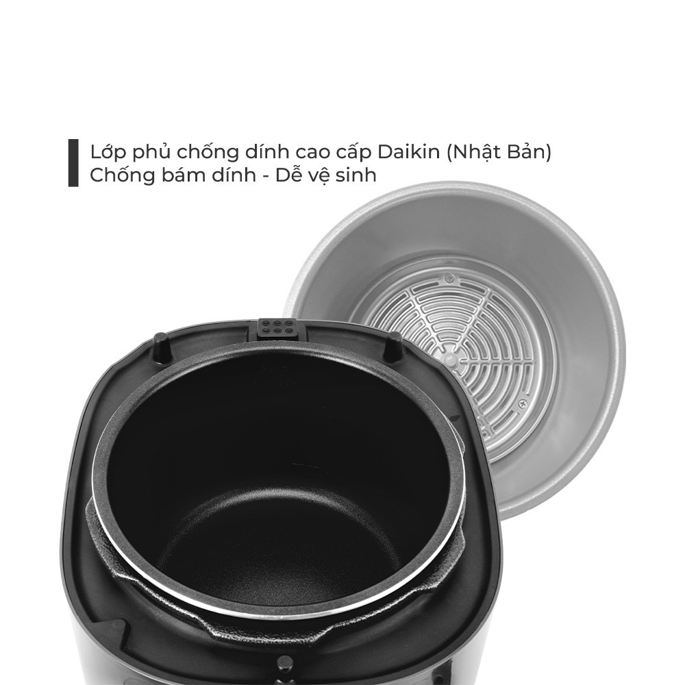 Nồi áp suất đa năng kết hợp thêm chức năng chiên không dầu 4L Elmich AFE-1808