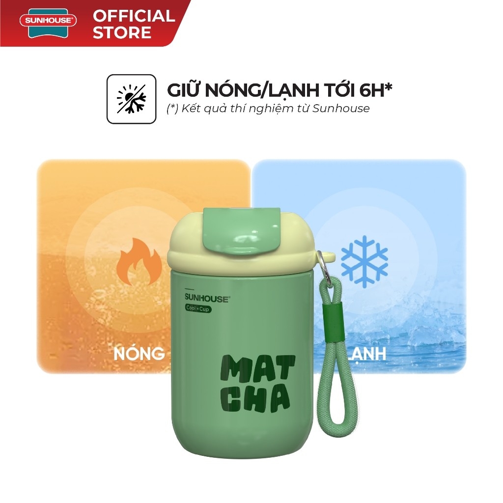 Bình Giữ Nhiệt Sunhouse KS-TU400FG 400ml, Hàng Chính Hãng, Inox 304, Nắp Bật Tiện Lợi - JoyMall