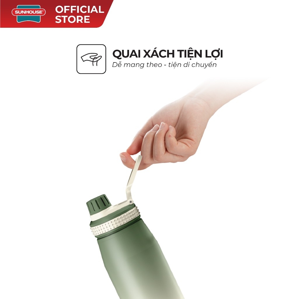 BÌnh Giữ Nhiệt Sunhouse KS-TU900IG, KS-TU900IP 900ml, Hàng Chính Hãng, Inox 304 - JoyMall
