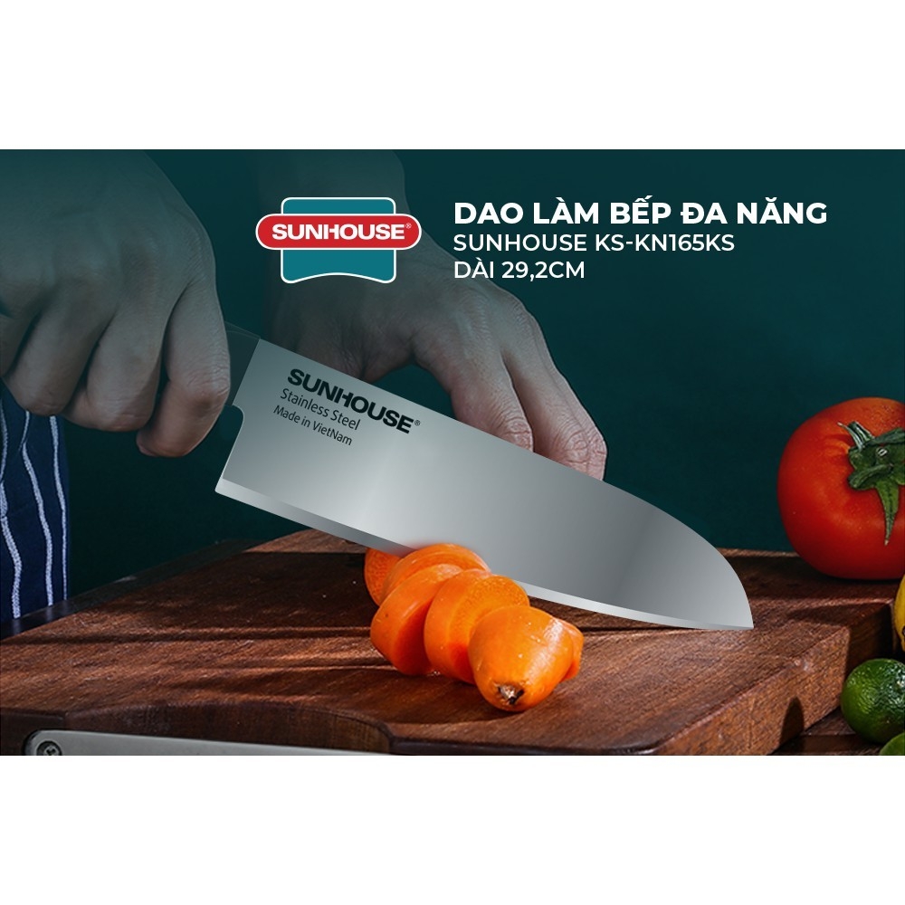 Dao Làm Bếp Đa Năng Sunhouse KS-KN165KS, Hàng Chính Hãng, Thép Không Gỉ - JoyMall