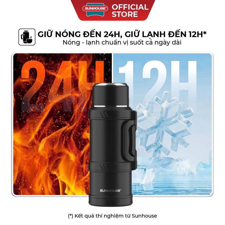 Phích Giữ Nhiệt Đa Năng Sunhouse KS-TH2000VB, KS-TH2000VI 2.0L, Hàng Chính Hãng, Inox 304 An Toàn - JoyMall