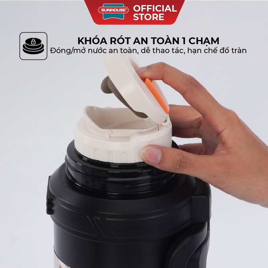 Phích Giữ Nhiệt Đa Năng Sunhouse KS-TH2000VB, KS-TH2000VI 2.0L, Hàng Chính Hãng, Inox 304 An Toàn - JoyMall