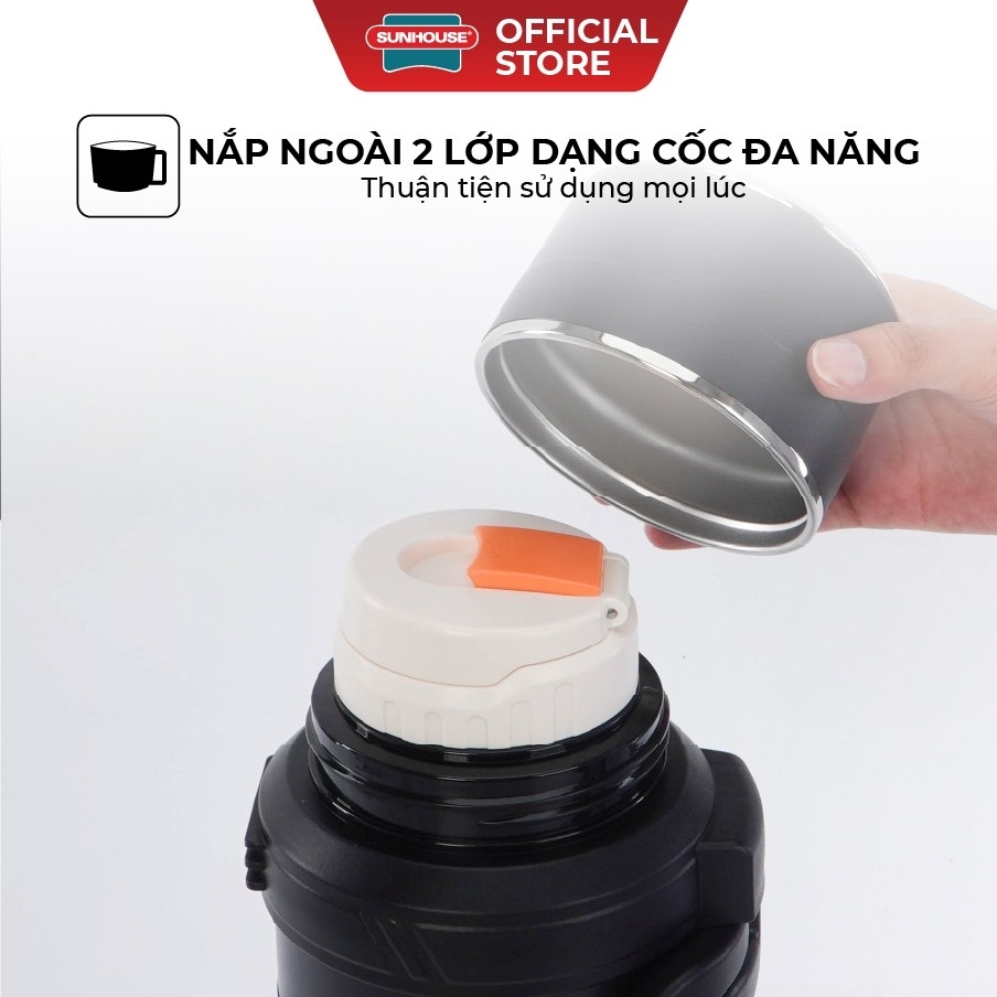 Phích Giữ Nhiệt Đa Năng Sunhouse KS-TH2000VB, KS-TH2000VI 2.0L, Hàng Chính Hãng, Inox 304 An Toàn - JoyMall