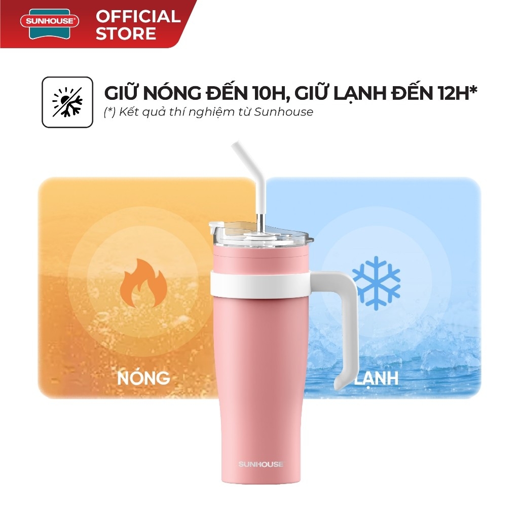 Bình Giữ Nhiệt Sunhouse KS-TU1200SP 1200ml, Hàng Chính Hãng, Inox 304, Giữ Nhiệt Đến 8h - JoyMall