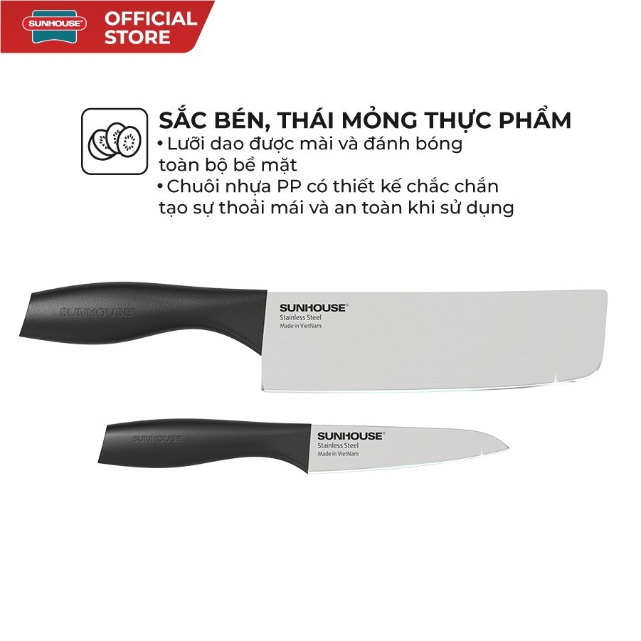 Bộ Dao 2 Chiếc Sunhouse Eco Family KS-KN2E1, Hàng Chính Hãng - JoyMall