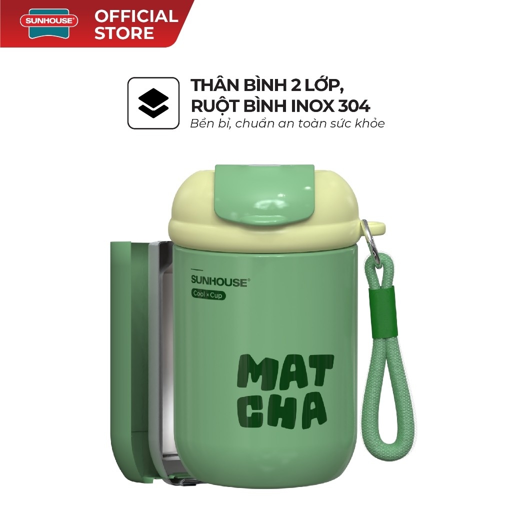 Bình Giữ Nhiệt Sunhouse KS-TU400FG 400ml, Hàng Chính Hãng, Inox 304, Nắp Bật Tiện Lợi - JoyMall