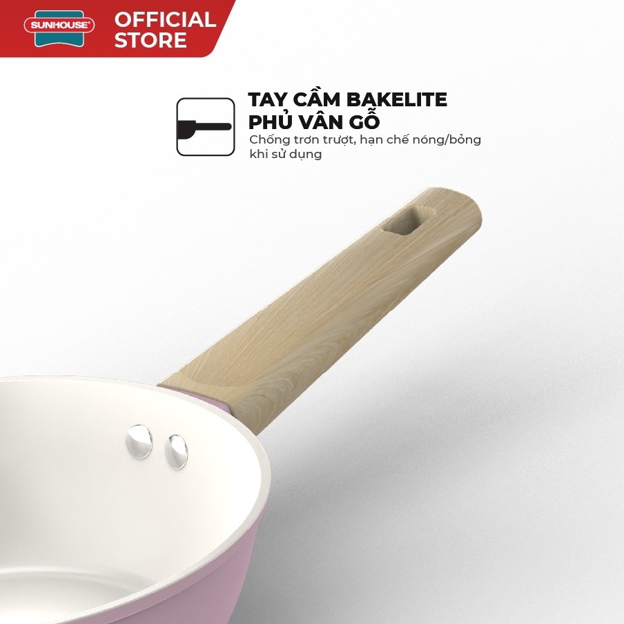 Chảo Phủ Sứ Đáy Từ Sunhouse SHG20-24-26MP, Chống Dính Nano Ceramic, Bắt Từ Nhanh, Hàng Chính Hãng - JoyMall