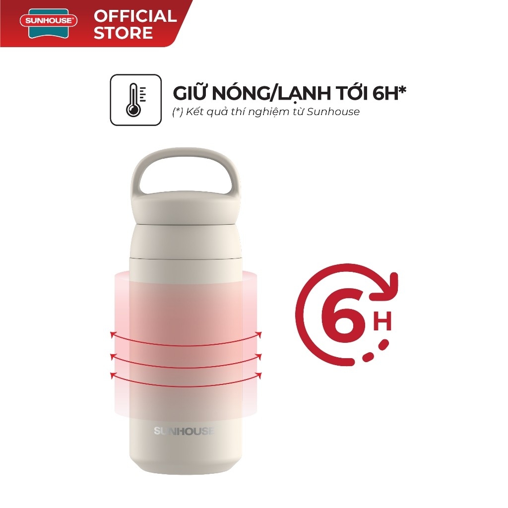 Bình Giữ Nhiệt Easy Go Sunhouse KS-TU350EW 350ml, Inox 304 An Toàn, Giữ Nhiệt Đến 8h - JoyMall
