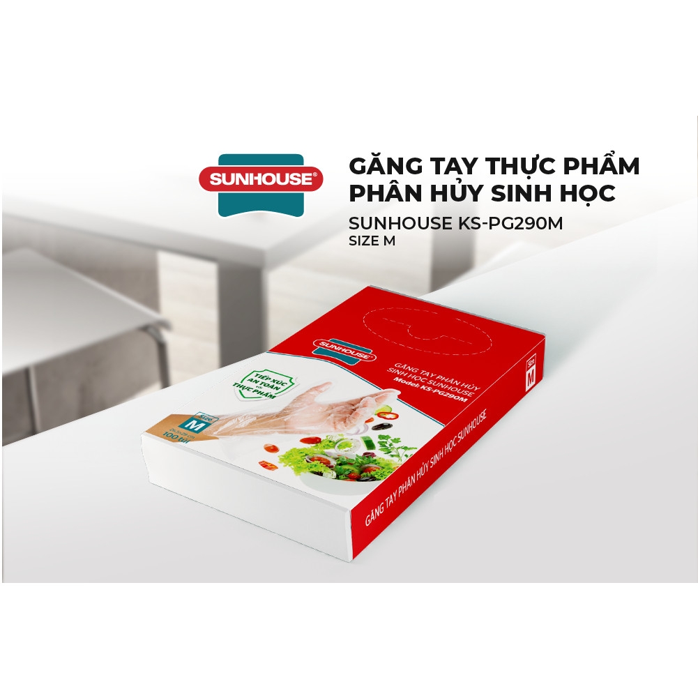 Găng Tay Thực Phẩm Phân Thủy Sinh Học Sunhouse KS-PG290L, Hàng Chính Hãng - JoyMall