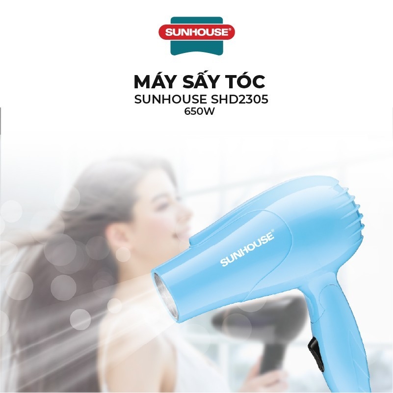 Máy Sấy Tóc SUNHOUSE SHD2305 650W, 2 Tốc Độ Gió, 2 Mức Nhiệt Tản Nhiệt Tốt - JoyMall