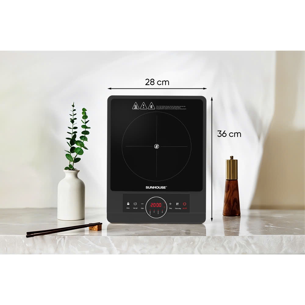 Bếp Hồng Ngoại Sunhouse SHD6012A 2000W, Mặt Kính Pha Lê, Chế Độ Hẹn Giờ - JoyMall