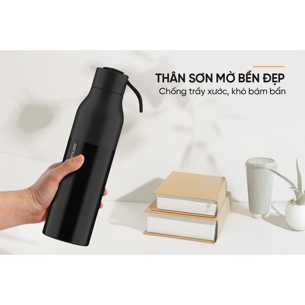 Bình Giữ Nhiệt Refinded 600ml Sunhouse KS-TU600, Lòng Bình Inox 316, Hàng Chính Hãng - JoyMall