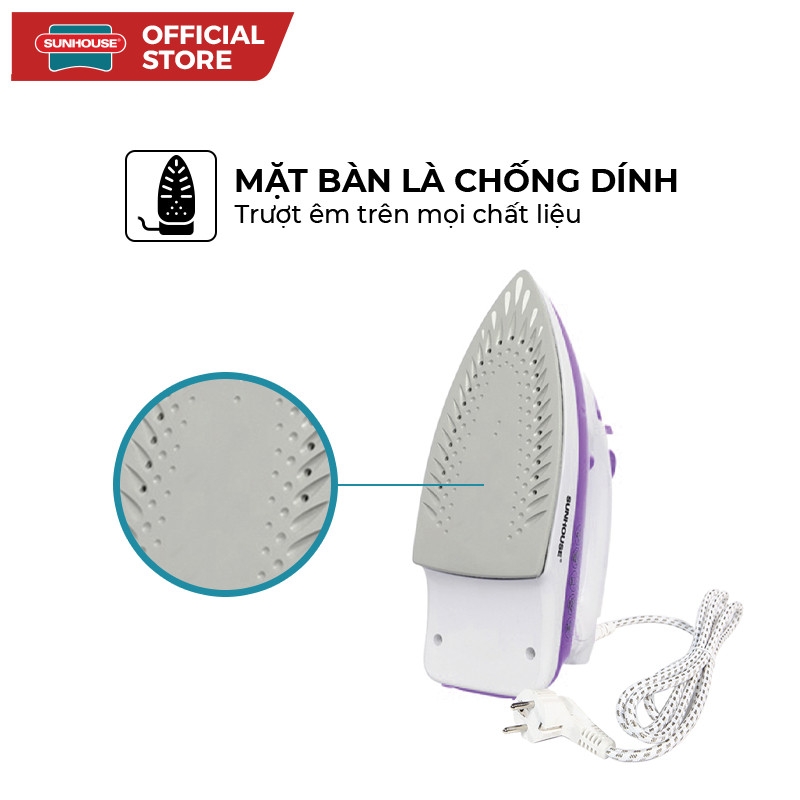 Bàn Là Hơi SUNHOUSE SHD2063P 1600W, 5 Chế Độ Là, Hàng chính hãng - JoyMall