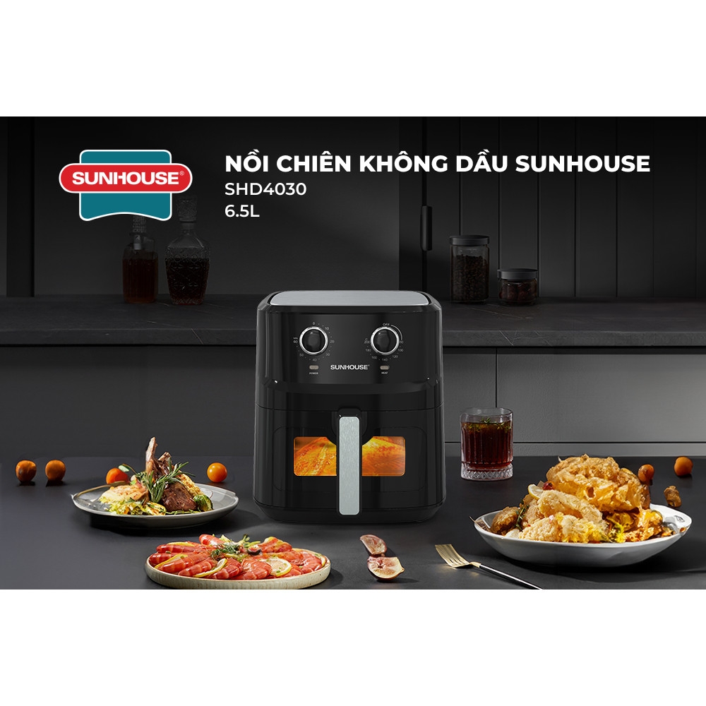 Nồi Chiên Không Dầu SUNHOUSE SHD4030 6.5L, Công Nghệ Rapid Air Giảm Tới 80% Dầu Mỡ, Hàng Chính Hãng - JoyMall