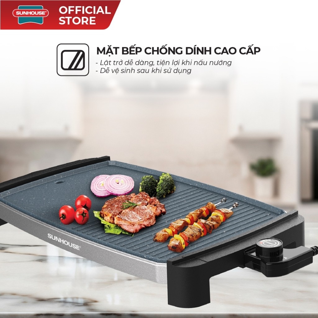 Bếp Nướng Điện Sunhouse SHD4612, Chống Dính Cao Cấp, Hàng Chính Hãng - JoyMall