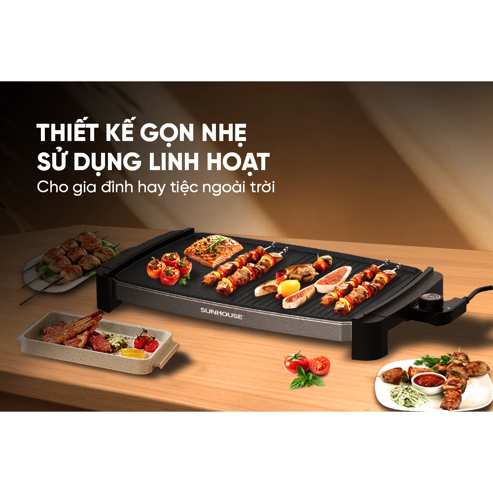Bếp Nướng Điện Sunhouse SHD4612, Chống Dính Cao Cấp, Hàng Chính Hãng - JoyMall