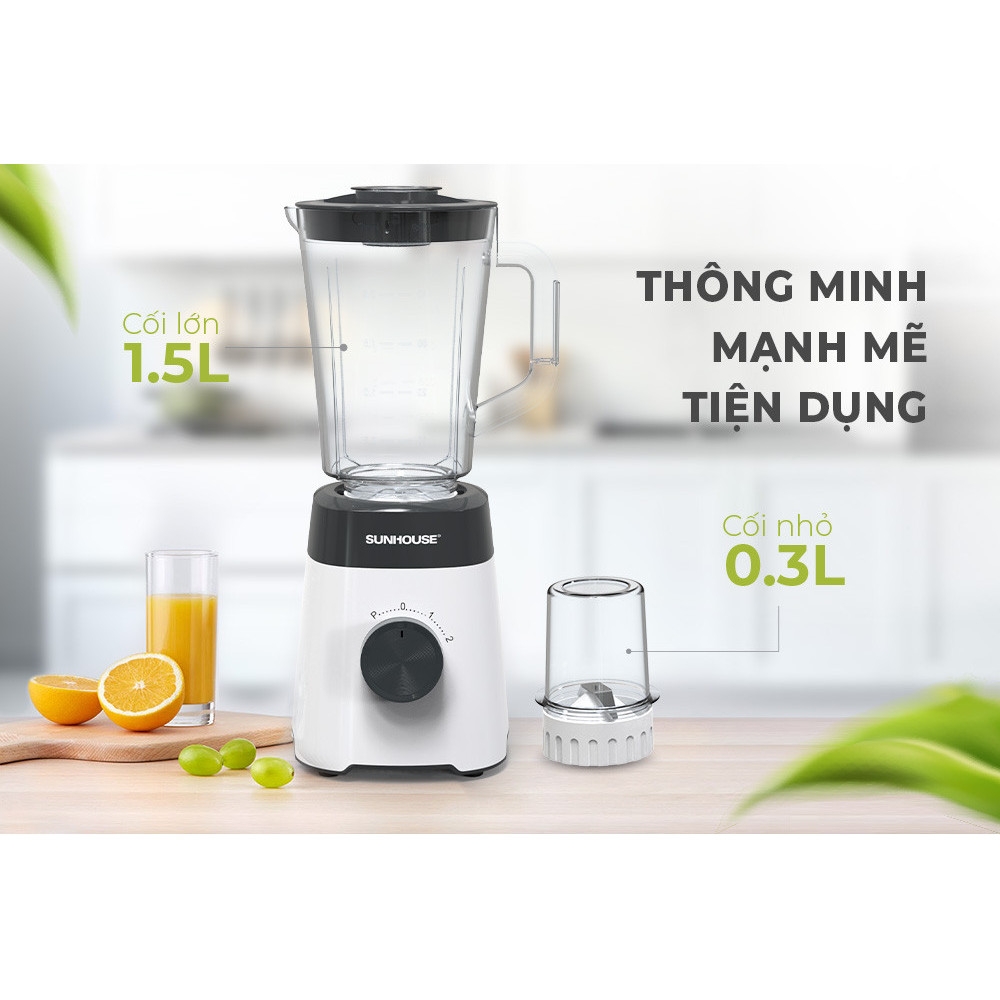 Máy Xay Sinh Tố Đa Năng Sunhouse SHD5114 450W, Lưỡi Dao Inox Sắc Bén, Hàng Chính Hãng - JoyMall