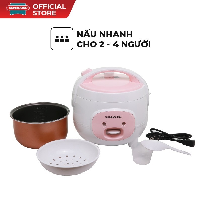 Nồi Cơm Điện Mini Sunhouse 1.2L SHD8217W, Hàng Chính Hãng - JoyMall