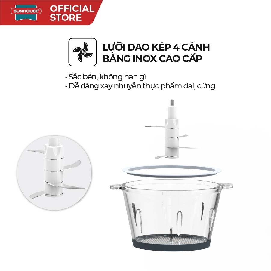 Máy Xay Thịt Sunhouse SHD5403 300W - 1.8L, Đa Chức Năng, Hàng Chính Hãng - JoyMall
