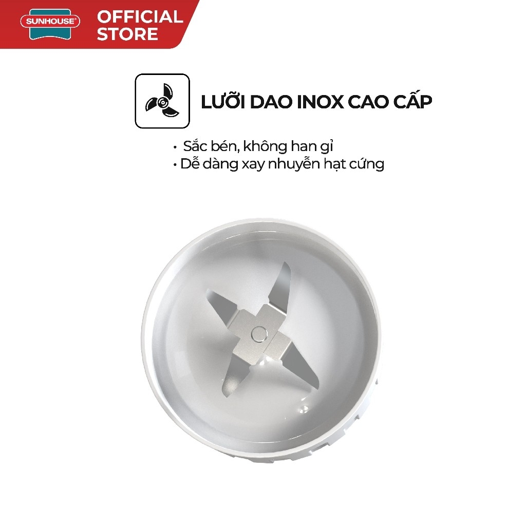 Máy Xay Sinh Tố Đa Năng Sunhouse SHD5114 450W, Lưỡi Dao Inox Sắc Bén, Hàng Chính Hãng - JoyMall