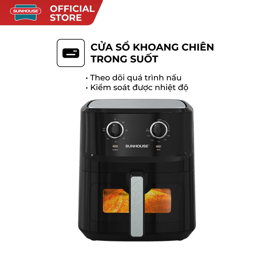 Nồi Chiên Không Dầu SUNHOUSE SHD4030 6.5L, Công Nghệ Rapid Air Giảm Tới 80% Dầu Mỡ, Hàng Chính Hãng - JoyMall
