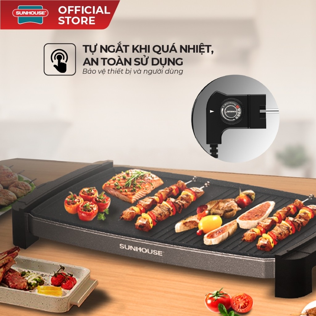 Bếp Nướng Điện Sunhouse SHD4612, Chống Dính Cao Cấp, Hàng Chính Hãng - JoyMall