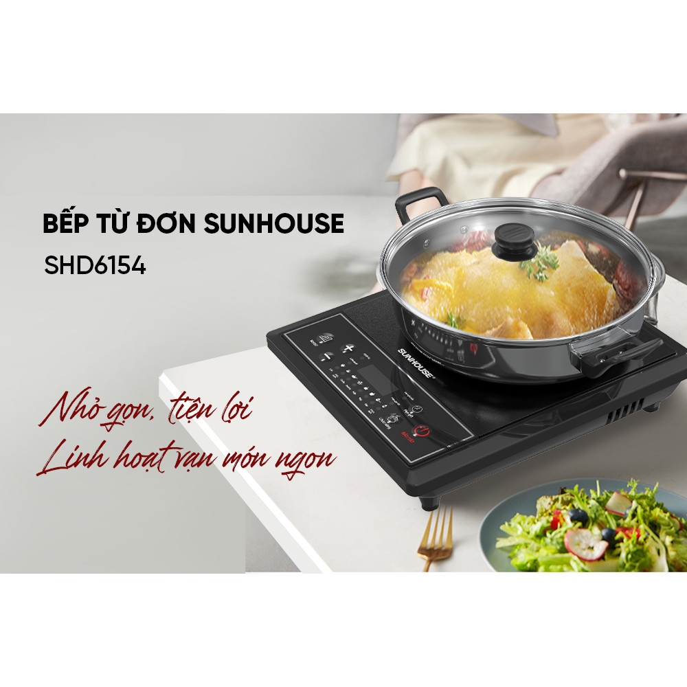 Bếp Từ Đơn Sunhouse SHD6154 2000W, 8 Chế Độ Nấu, Hàng Chính Hãng - JoyMall