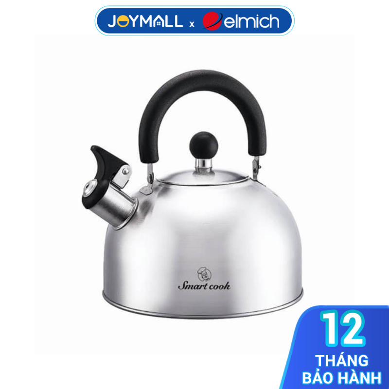 Ấm đun nước bằng inox 304 Elmich Smartcook SM-3372 2.5L, Hàng chính hãng, đáy liền, đun sôi nhanh - JoyMall