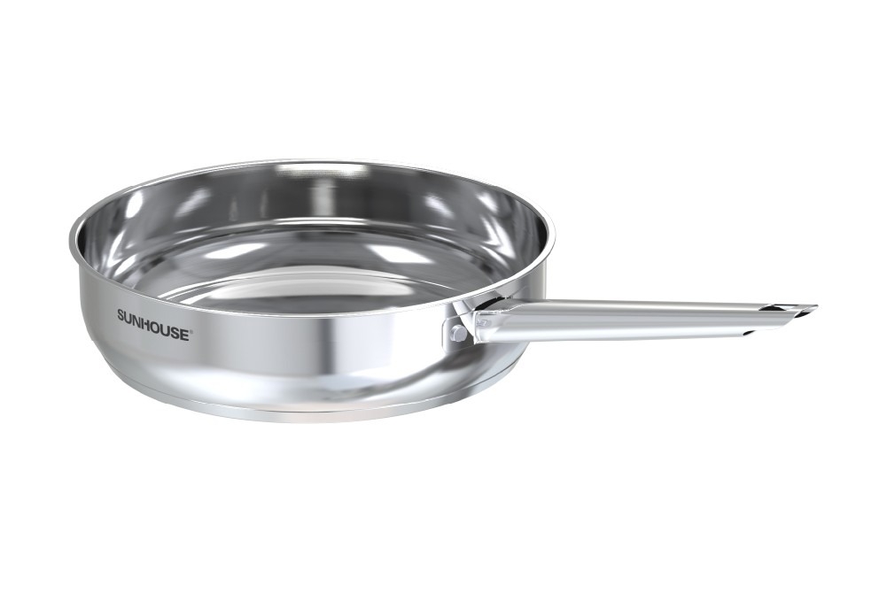 Chảo Inox 304 Cao Cấp Sunhouse Healthy IN16-20-24-26-28M9, Phù Hợp Mọi Loại Bếp, Inox Không Gỉ - JoyMall