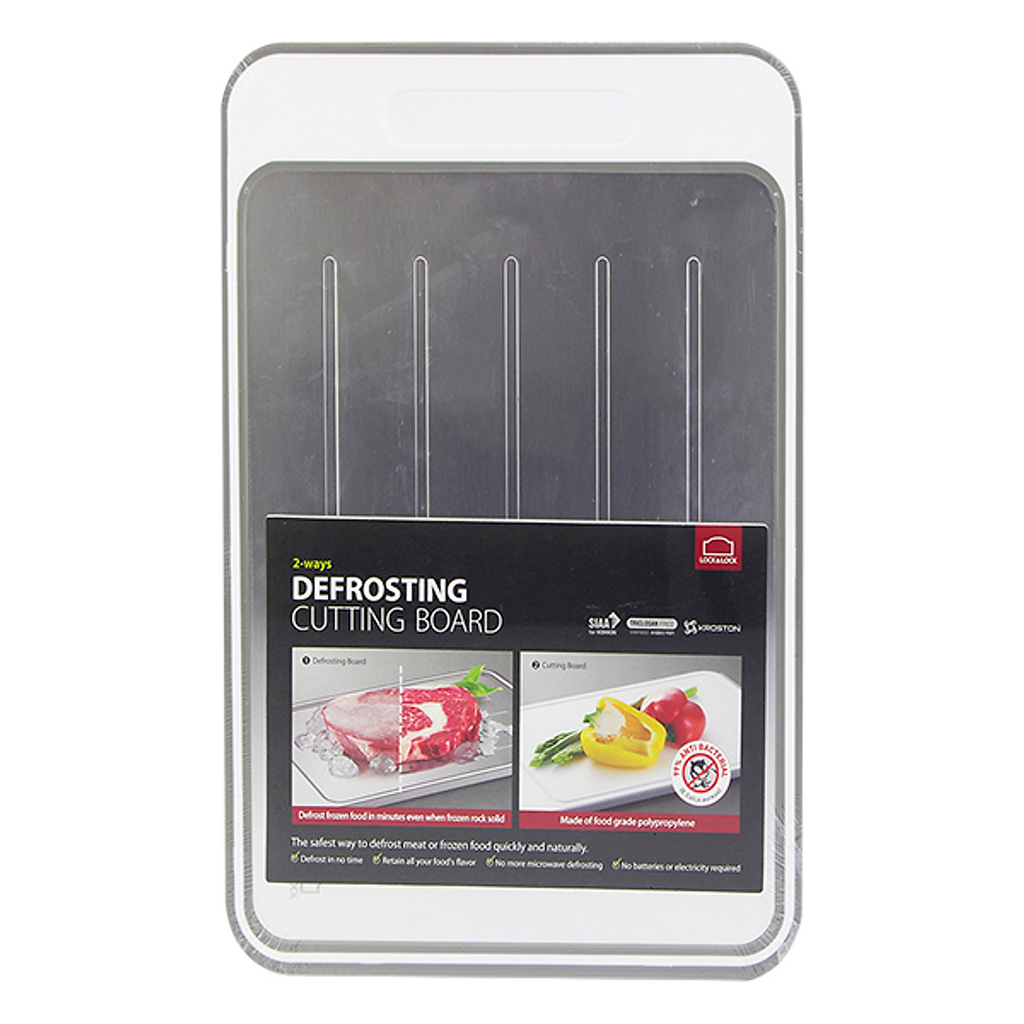 Thớt hai mặt nhôm và nhựa Lock&Lock, 377x257x10mm CSC411 - màu trắng