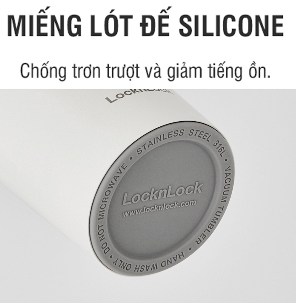 Ly giữ nhiệt LocknLock 550ml LHC3249 Peach Blossom - Hàng chính hãng, mở nắp một chạm, chất liệu thép không gỉ miệng ly rộng - JoyMall