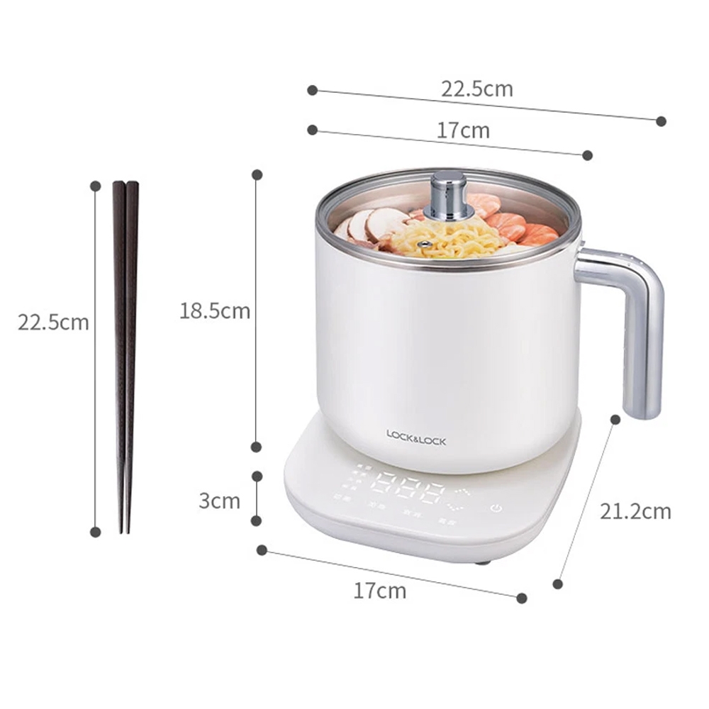 Nồi điện đa năng Lock&Lock 1,5L EJC141 - Hàng chính hãng, có thể dùng nấu lẩu, nấu mì, nấu nước, hâm nóng - JoyMall