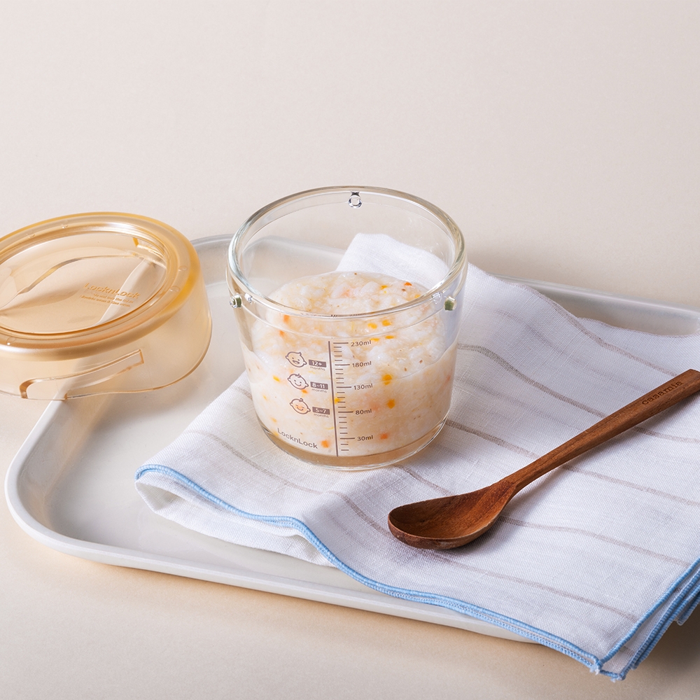 Bộ 3 hộp thủy tinh đựng thức ăn dặm cho bé Lock&Lock LLG542S3IVY - Hàng chính hãng chịu nhiệt tốt có vạch chia - JoyMall