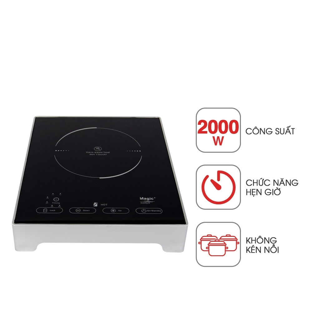 Bếp điện hồng ngoại Magic Korea A-47 2000W, Hàng Chính Hãng, Hai Vòng Nhiệt Không Kén Nồi - JoyMall