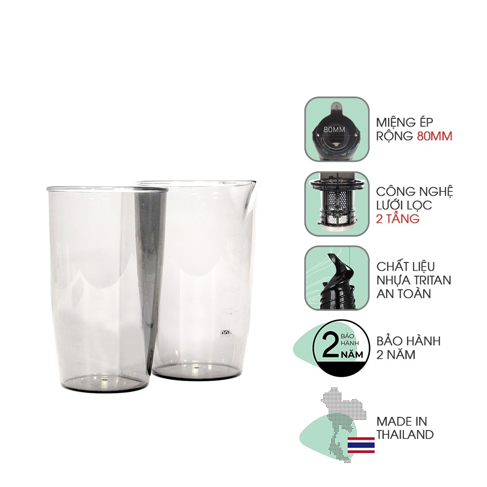 Máy ép chậm miệng rộng Thế hệ mới Magic Eco AC-137, Hàng Chính Hãng, Thiết Kế Hiện Đại, Nhỏ Gọn - JoyMall