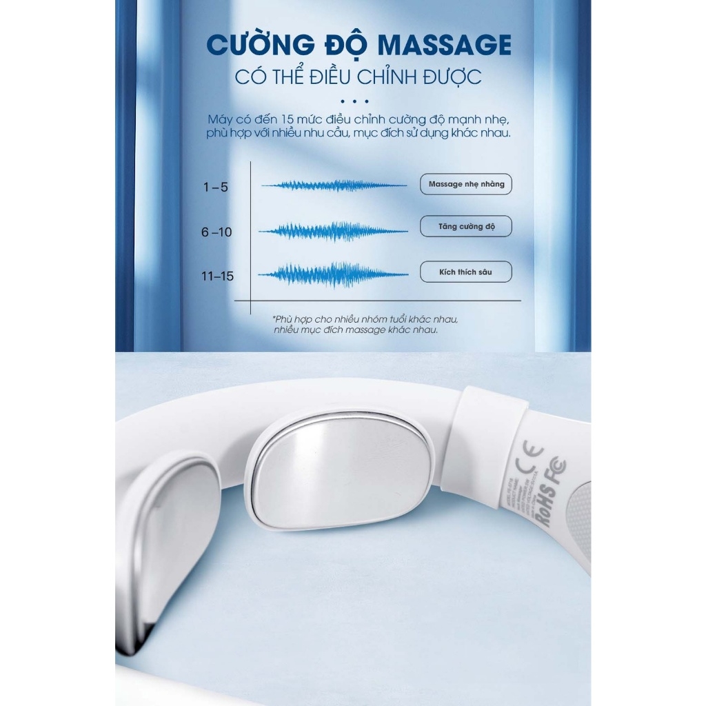 Máy massage cổ cầm tay Buheung MK-331 5W, Hàng Chính Hãng, 5 Chế Độ Massage - JoyMall