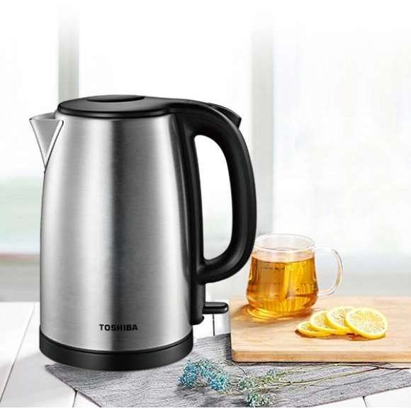 Ấm đun siêu tốc Toshiba KT-17SH2NV 1.7L, Inox 304 - Hàng chính hãng, bộ điều khiển strix - JoyMall