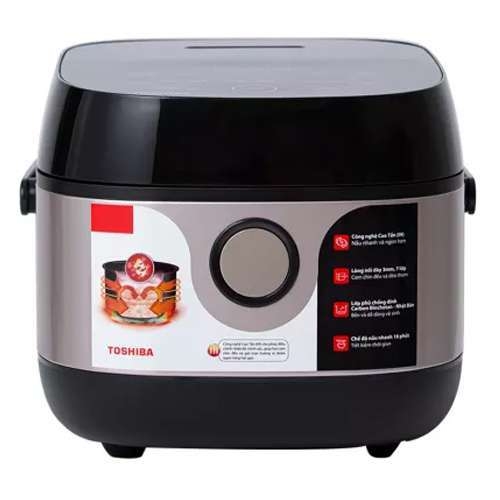 Nồi cơm cao tần Toshiba RC-18IX1PV - 1.8L-Lòng nồi dày 3mm chống dính-Cảm ứng nhiệt 3D-Hàng chính hãng bảo hành 12 tháng