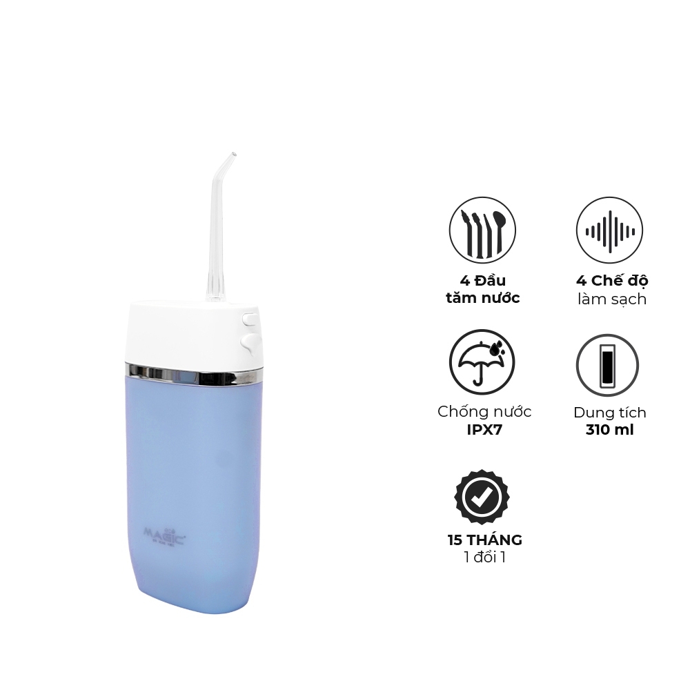 Máy tăm nước Magic Eco Pro-83, hàng chính hãng, Làm sạch mãng bám, 4 chế độ làm sạch, 2 loại đầu tăm - JoyMall
