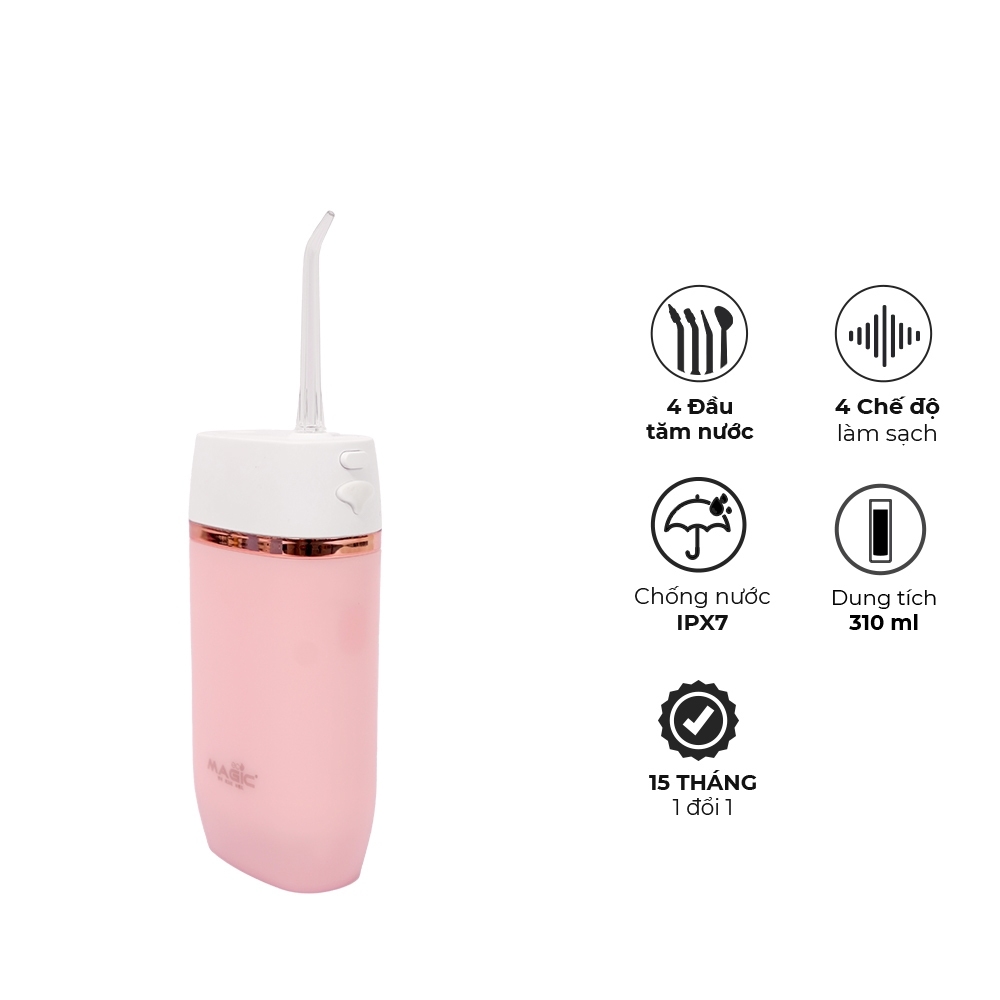 Máy tăm nước Magic Eco Pro-83, hàng chính hãng, Làm sạch mãng bám, 4 chế độ làm sạch, 2 loại đầu tăm - JoyMall