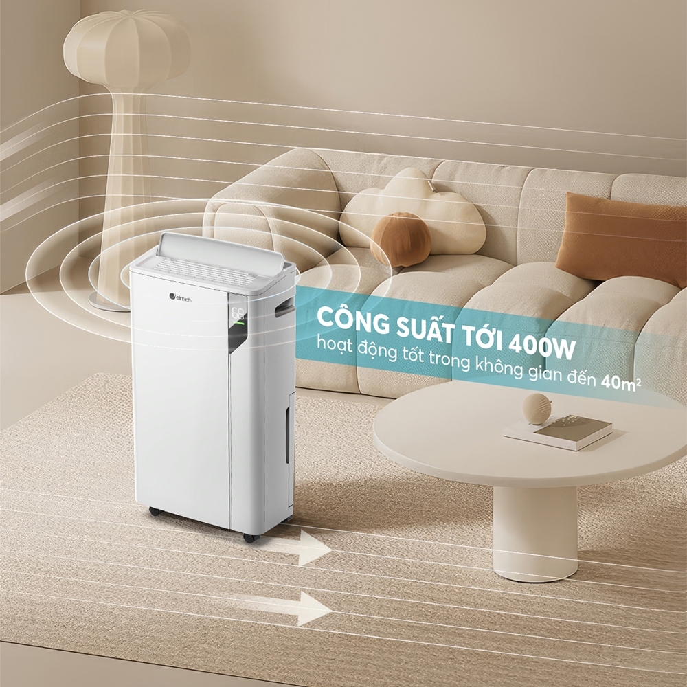 Máy hút ẩm kèm lọc không khí Elmich DE-8581, Hàng chính hãng, bộ lọc HEPA lọc >99% vi khuẩn, 440W, dung tích lớn-JoyMall