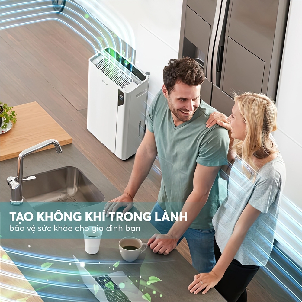 Máy hút ẩm kèm lọc không khí Elmich DE-8581, Hàng chính hãng, bộ lọc HEPA lọc >99% vi khuẩn, 440W, dung tích lớn-JoyMall