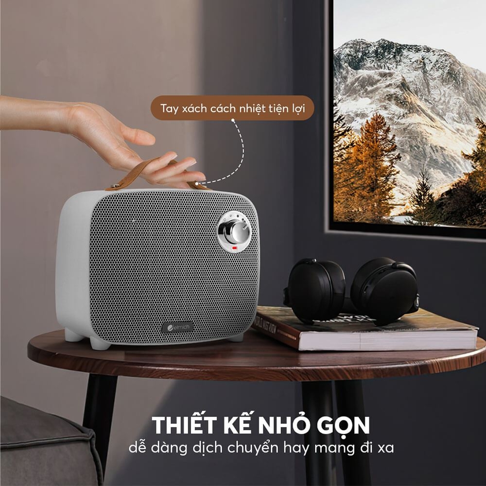Máy sưởi gốm Elmich CHE 3937, CHE-3938, Hàng chính hãng, 3 mức hẹn giờ, không đốt cháy oxy, 2 chế độ sưởi - JoyMall