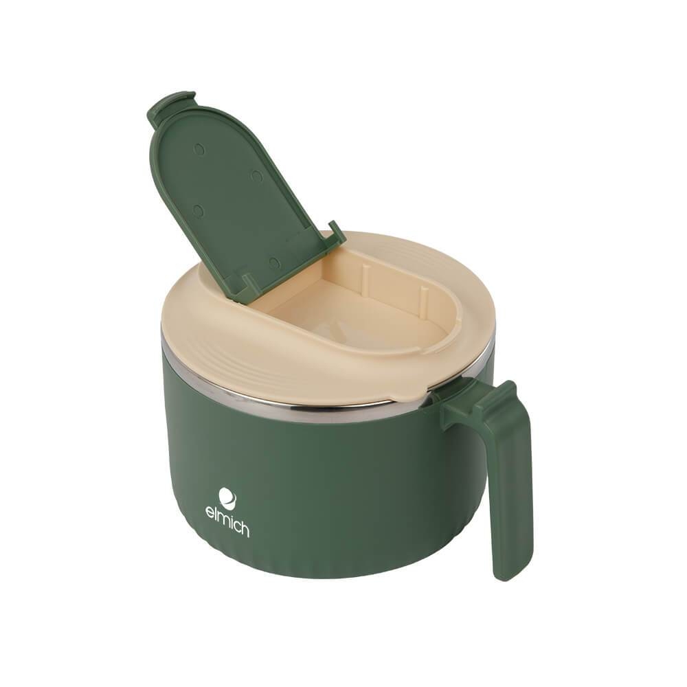 Nồi điện nấu mì inox 304 Elmich EL8314 dung tích 1.35L, Hàng chính hãng, có tay cầm, tích hợp lỗ thông hơi - JoyMall