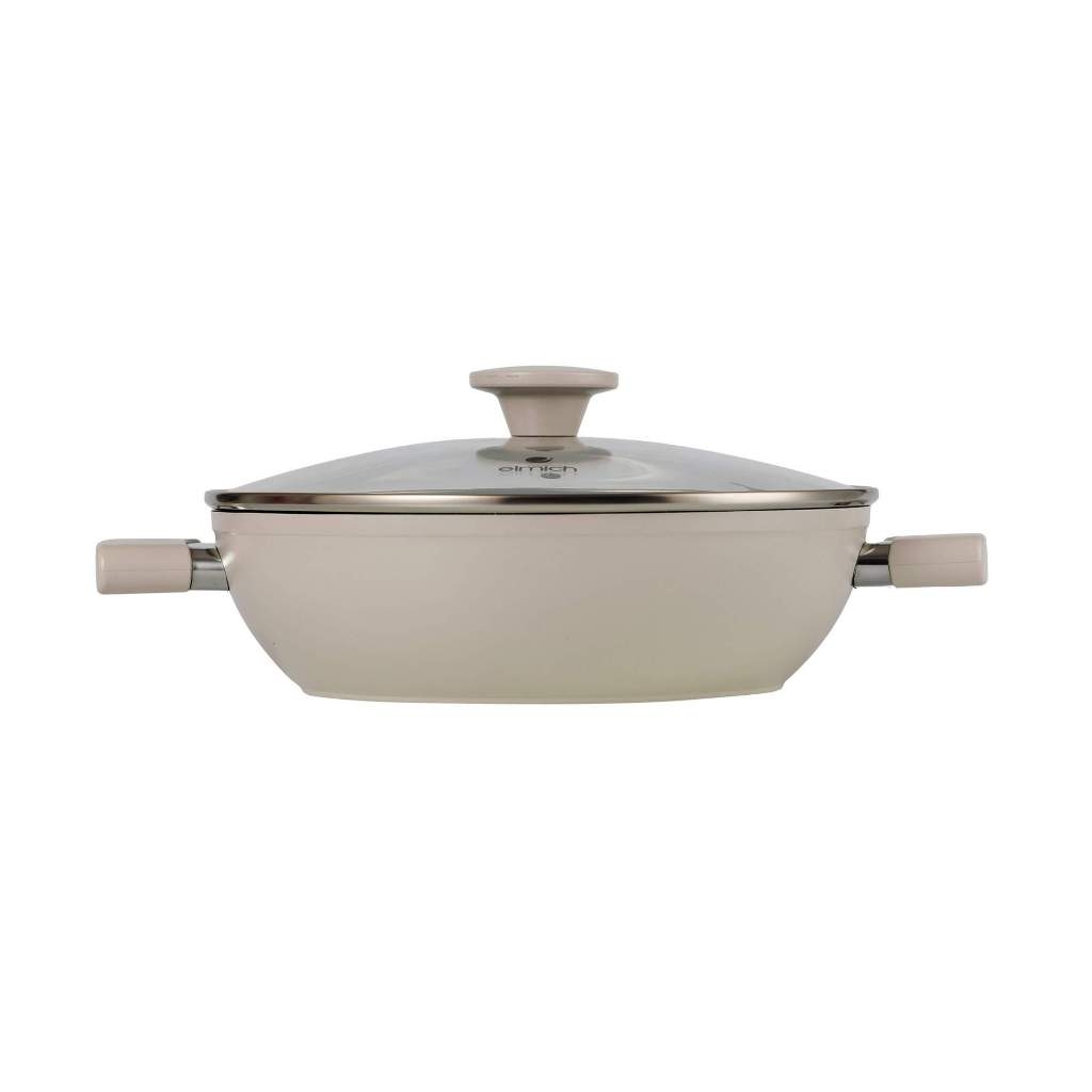 Nồi lẩu đa năng chống dính vân đá Elmich EDA-0875 size 28cm, Hàng chính hãng, phủ chống dính, bắt từ nhanh - JoyMall