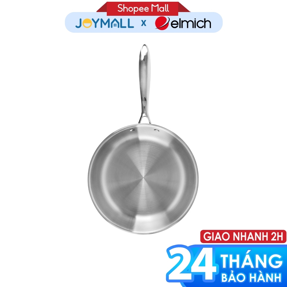 Chảo inox 3 lớp liền khối Elmich Trimax EL-3846SI size 20cm, Hàng chính hãng, công nghệ stop hot chống nóng - JoyMall