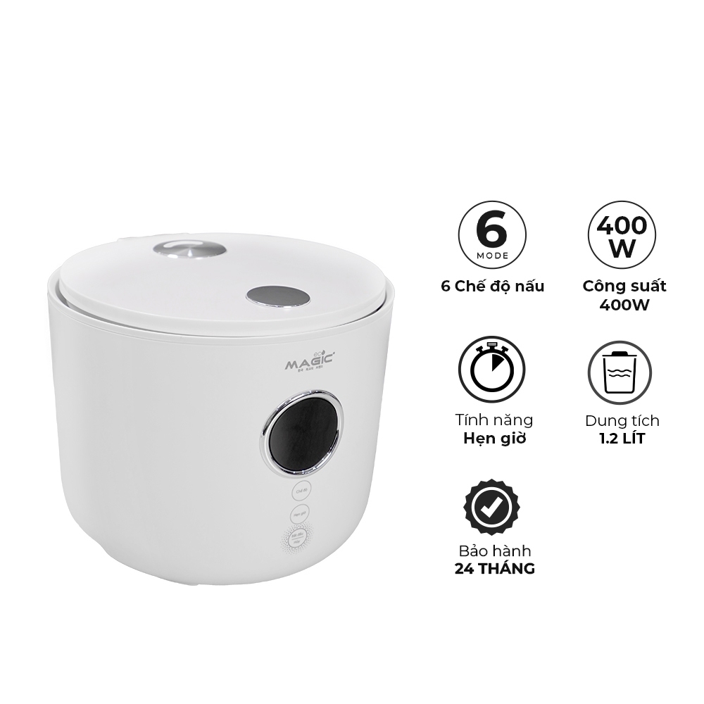 Nồi cơm điện tử 1,2 lít Magic Eco AC-250, Hàng chính hãng, lòng nồi chống dính, 6 chế độ nấu, làm nóng 360 độ - JoyMall