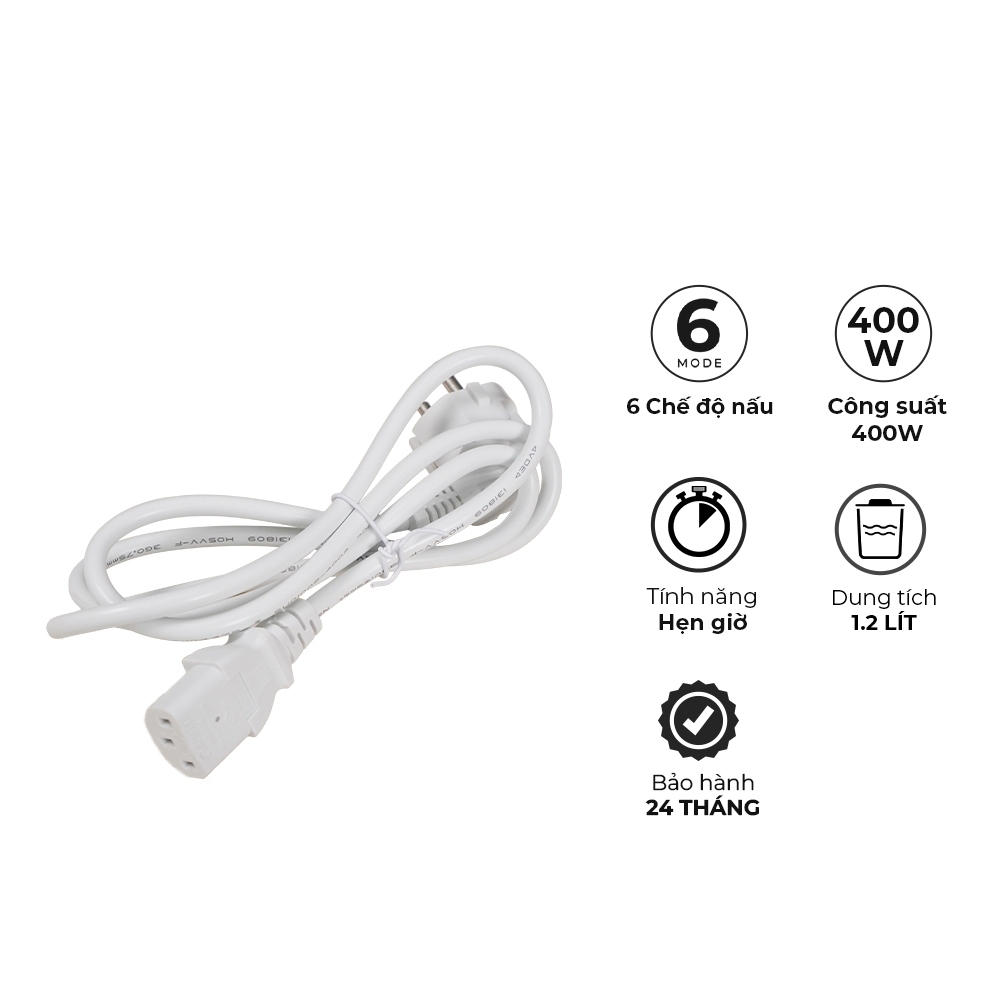 Nồi cơm điện tử 1,2 lít Magic Eco AC-250, Hàng chính hãng, lòng nồi chống dính, 6 chế độ nấu, làm nóng 360 độ - JoyMall